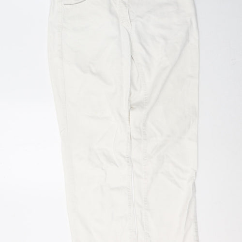 Carol Womens White  Cotton Cropped Jeans Size 10 L26 in Regular Button