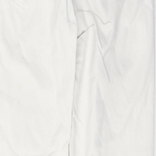 Carol Womens White  Cotton Cropped Jeans Size 10 L26 in Regular Button