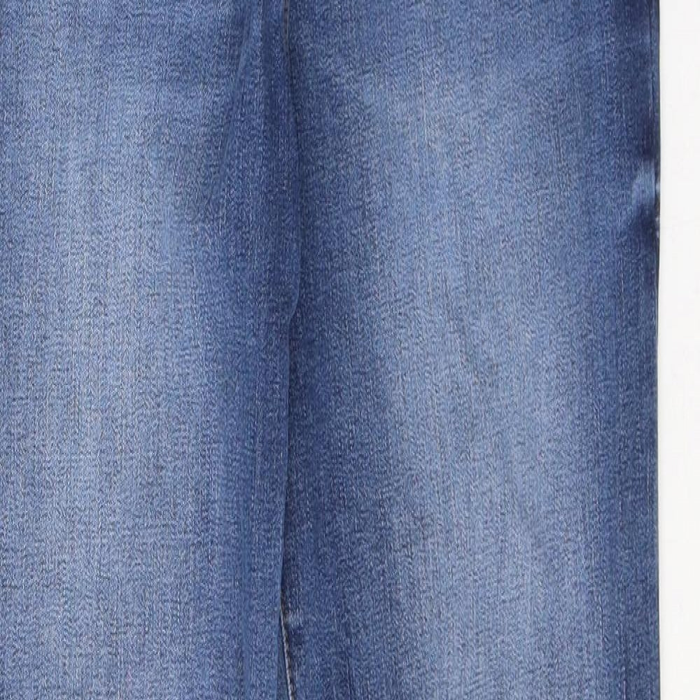 Marks and Spencer Womens Blue  Cotton Straight Jeans Size 28 in L30 in Regular Button