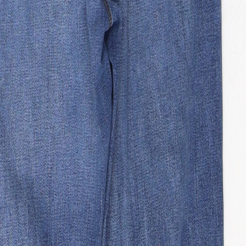 Marks and Spencer Womens Blue  Cotton Straight Jeans Size 28 in L30 in Regular Button