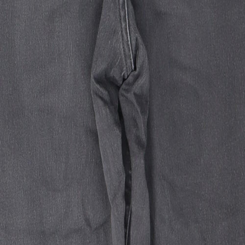 Marks and Spencer Womens Grey  Cotton Skinny Jeans Size 14 L28 in Regular Button