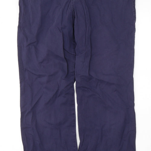 Marks and Spencer Womens Blue  Cotton Straight Jeans Size 12 L29 in Regular Button