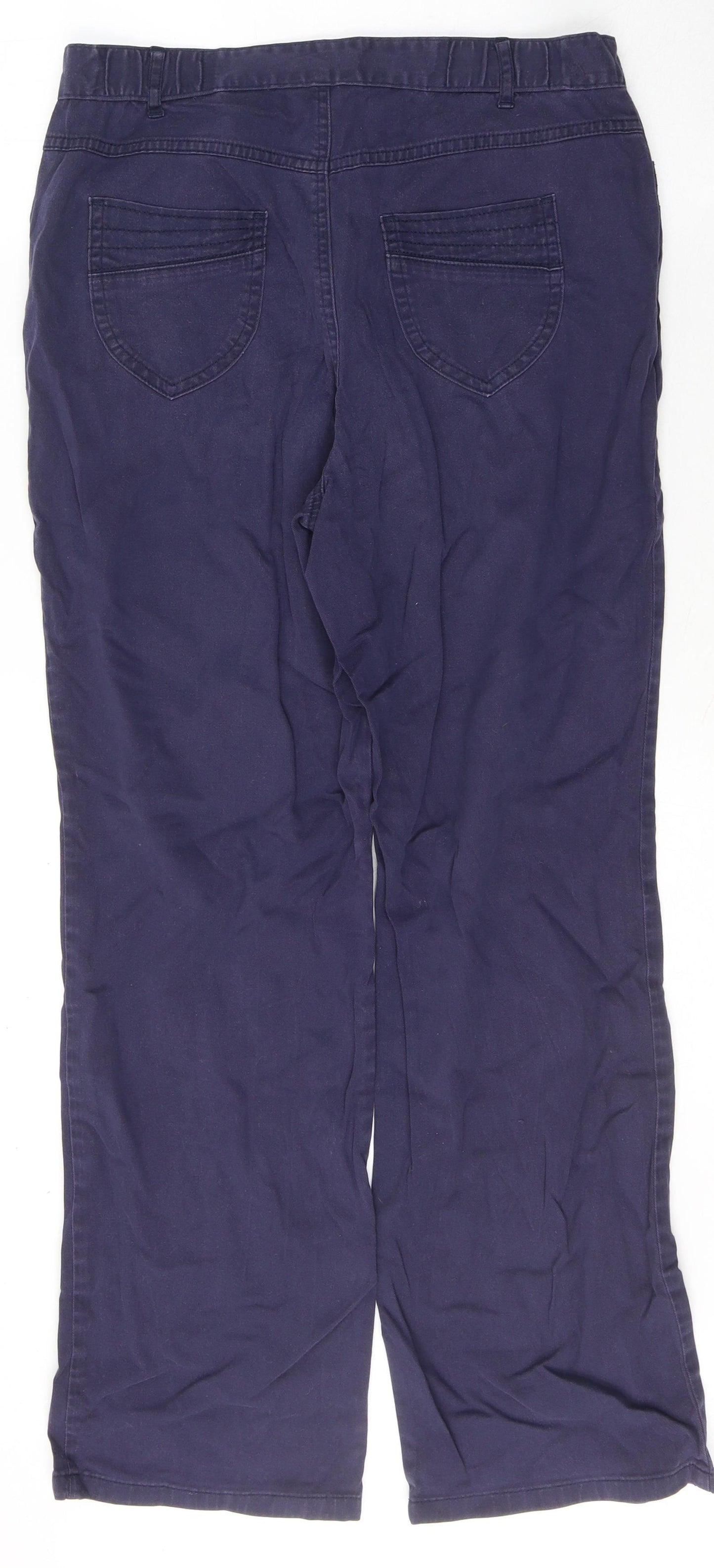 Marks and Spencer Womens Blue  Cotton Straight Jeans Size 12 L29 in Regular Button