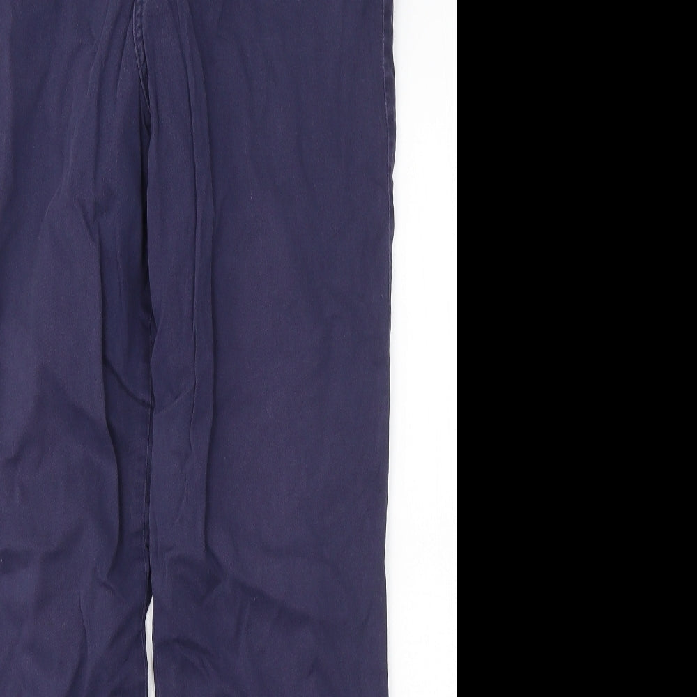 Marks and Spencer Womens Blue  Cotton Straight Jeans Size 12 L29 in Regular Button