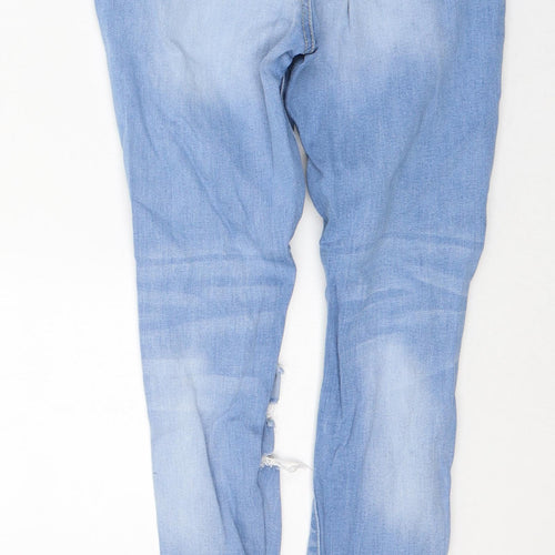 Denim & Co. Womens Blue  Cotton Skinny Jeans Size 10 L27 in Regular Button