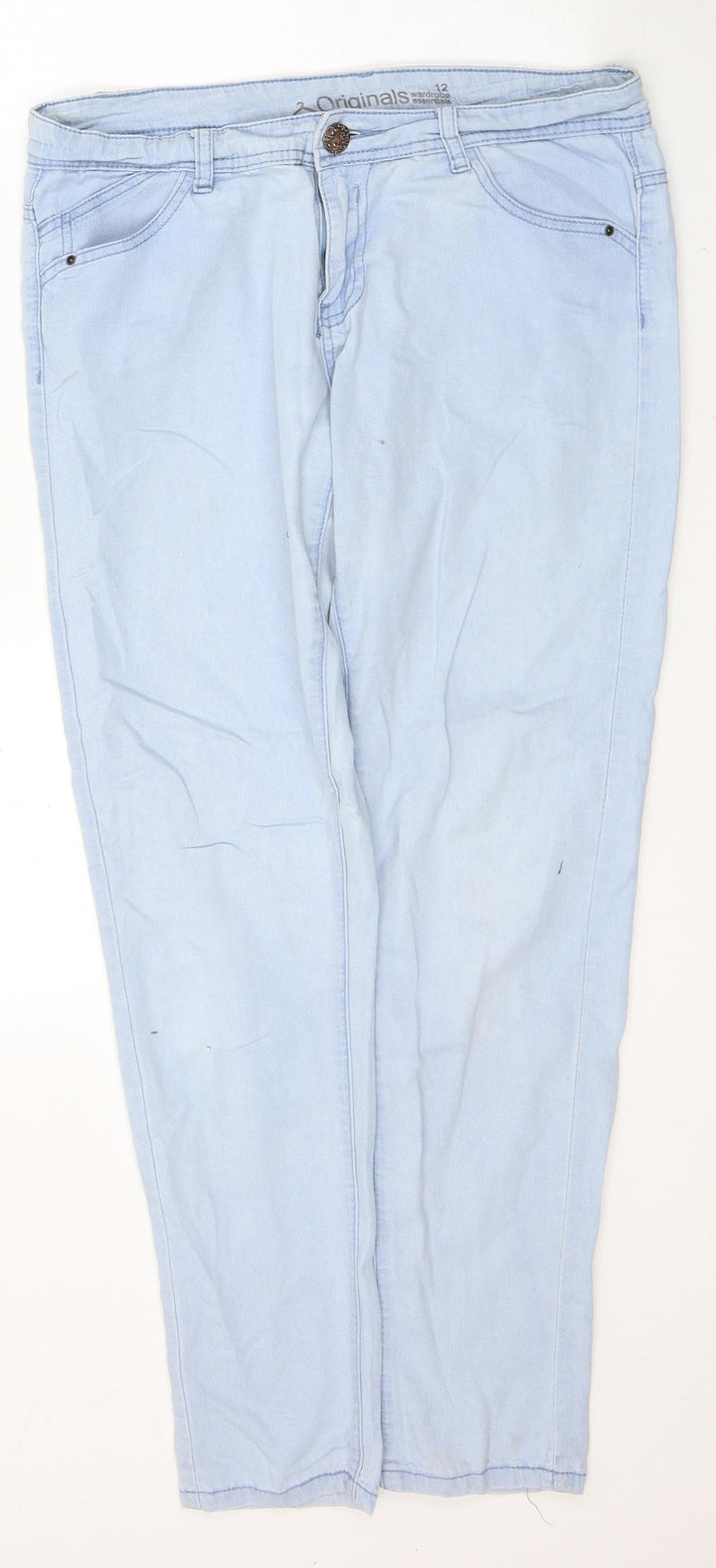 Originals Womens Blue Cotton Skinny Jeans Size 12 L28 in Regular Button