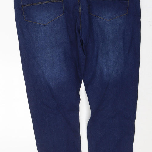 Preworn Womens Blue  Cotton Cropped Jeans Size 30 in L24 in Regular Button