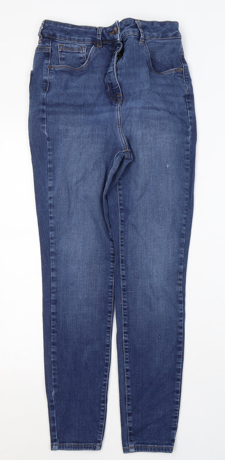 NEXT Womens Blue Modacrylic Skinny Jeans Size 10 L27 in Regular Button