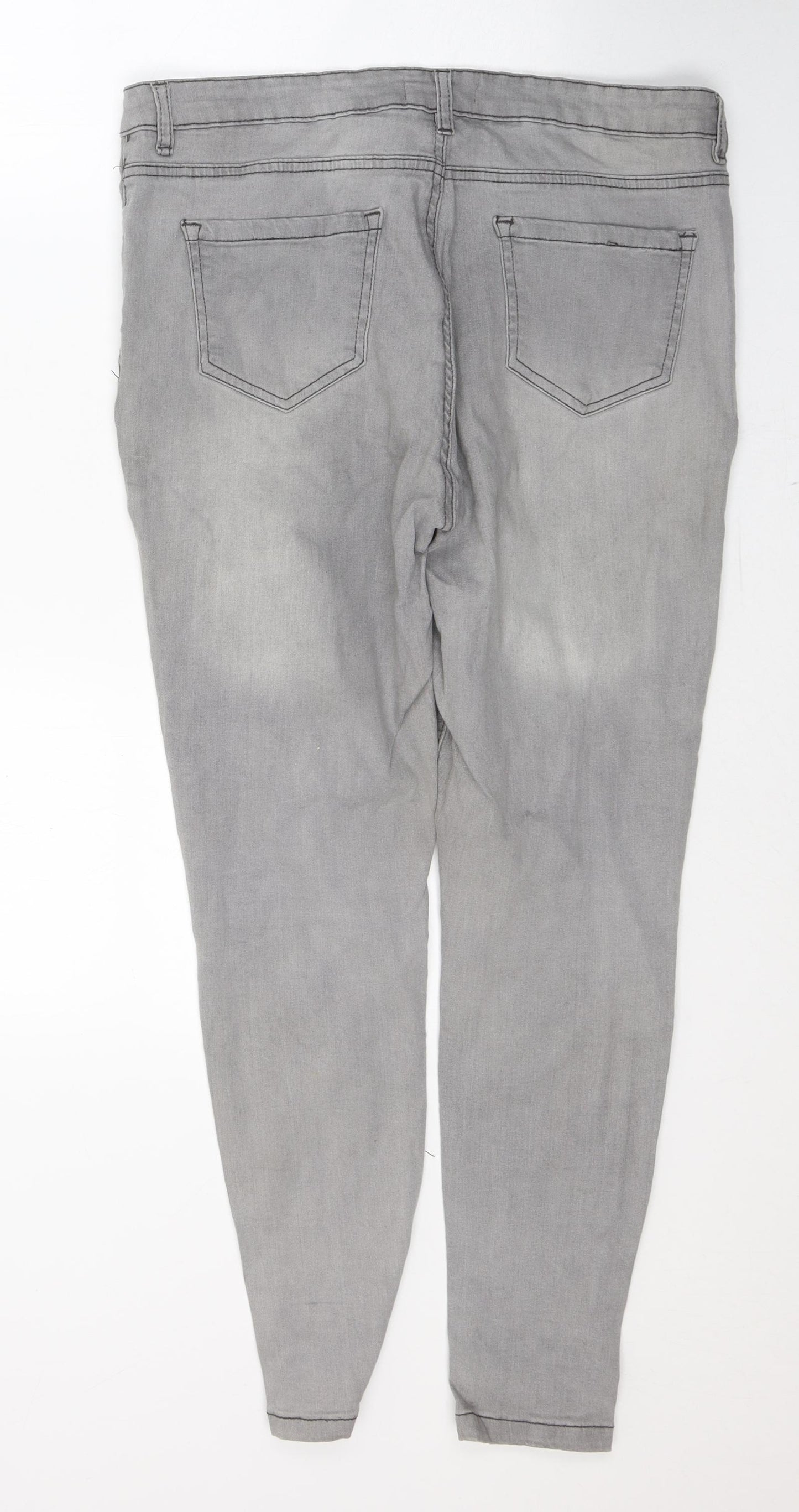 Studio Womens Grey  Cotton Skinny Jeans Size 10 L26 in Regular Button