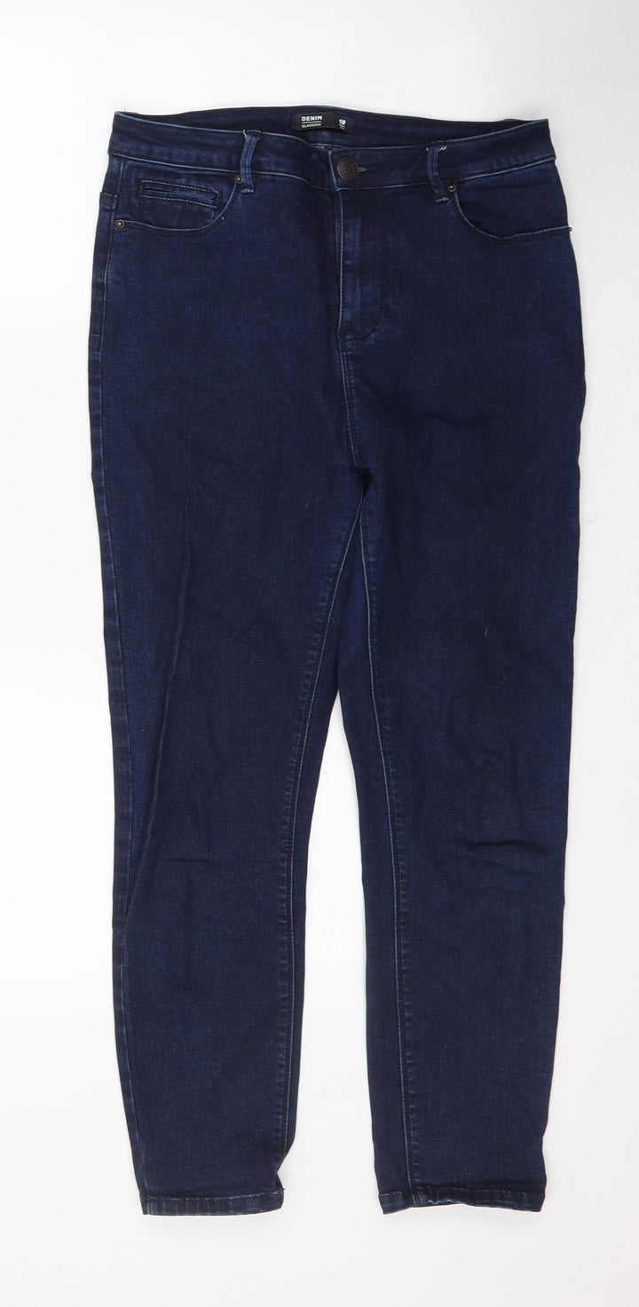 Denim Womens Blue Cotton Skinny Jeans Size 10 L25 in Regular Button