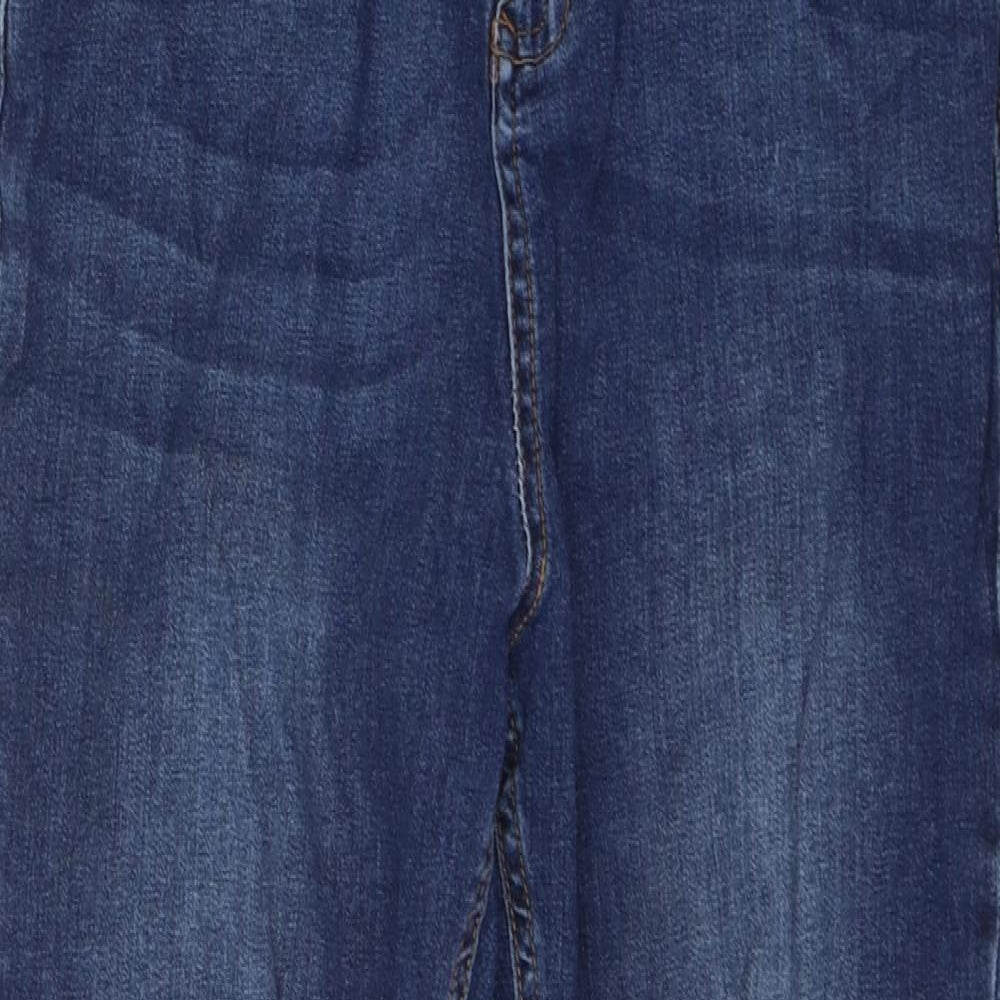 F&F Womens Blue  Cotton Skinny Jeans Size 14 L25 in Regular Button