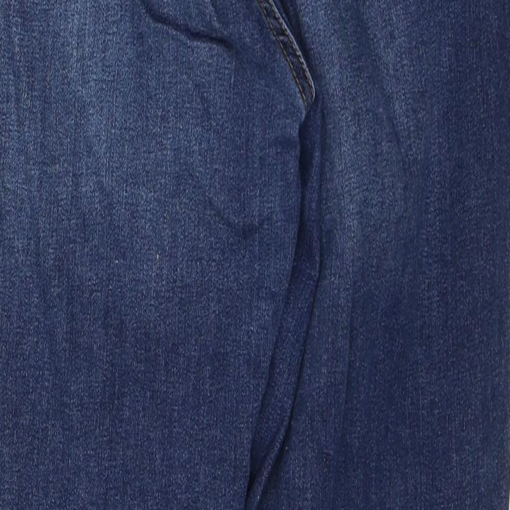F&F Womens Blue  Cotton Skinny Jeans Size 14 L25 in Regular Button