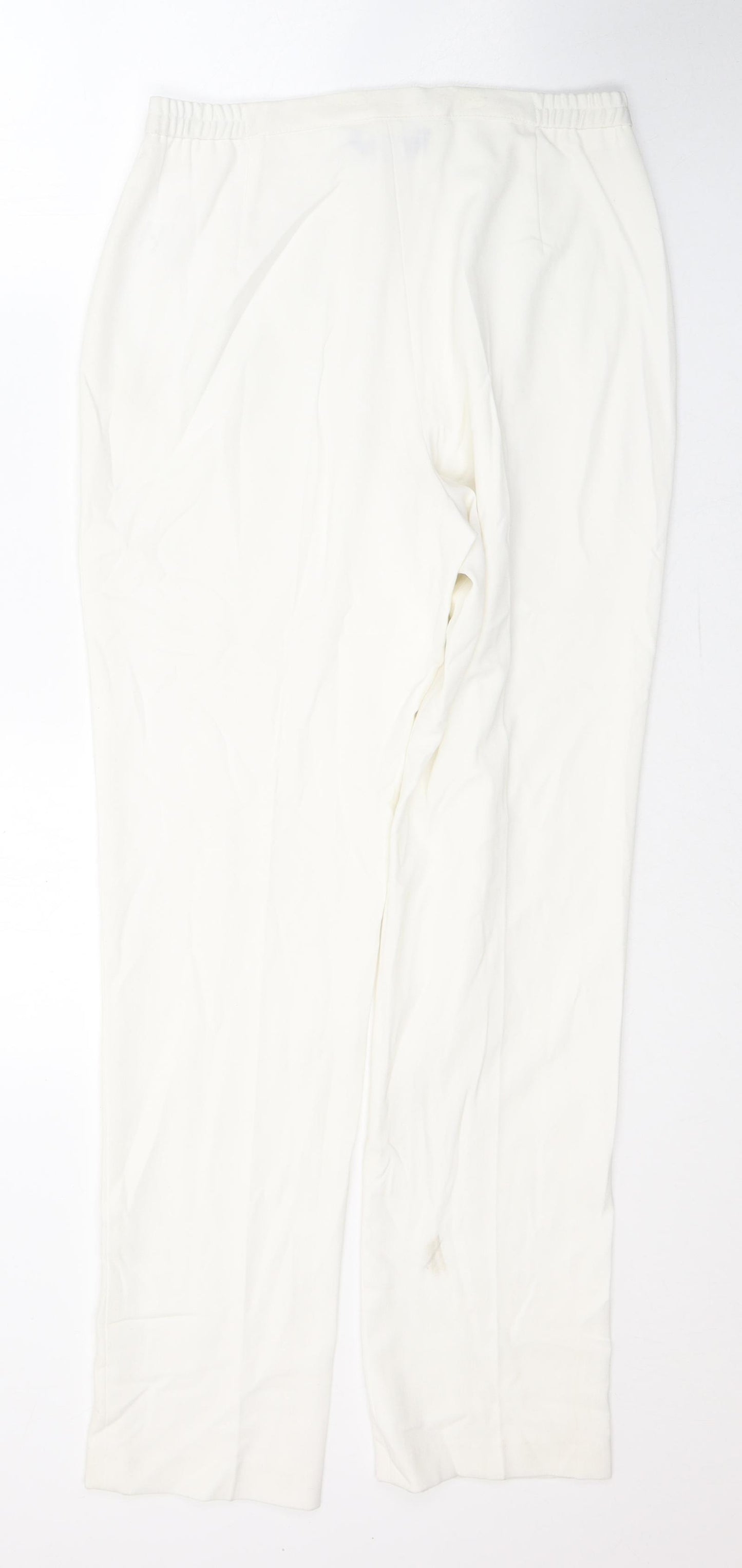 Hudson & Onslow Womens White  Polyester Trousers  Size 12 L30 in Regular Button