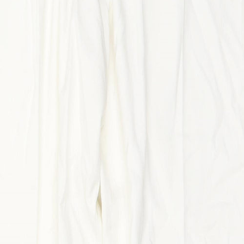 Hudson & Onslow Womens White  Polyester Trousers  Size 12 L30 in Regular Button
