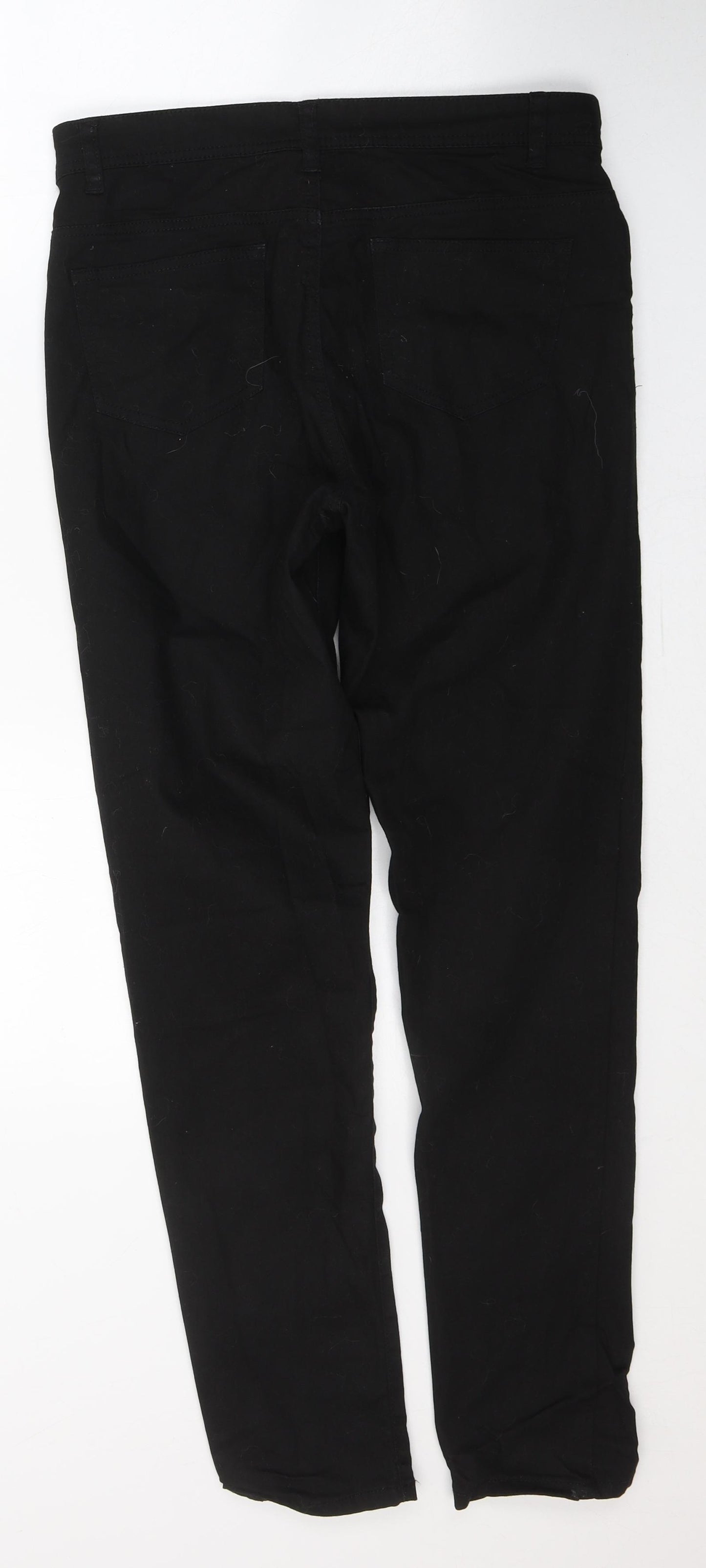 Essentials Womens Black  Cotton Skinny Jeans Size 12 L29 in Regular Button