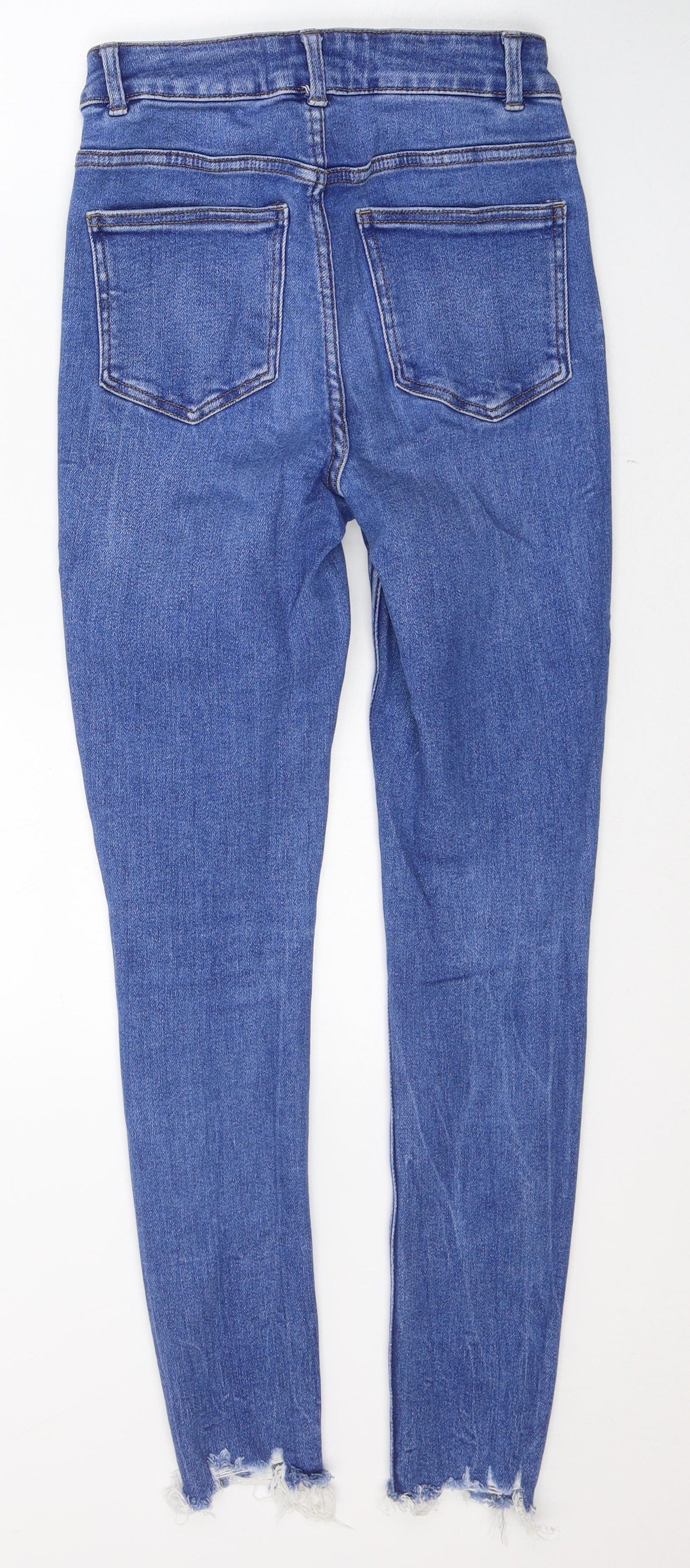 New Look Womens Blue  Cotton Skinny Jeans Size 8 L28 in Regular Button
