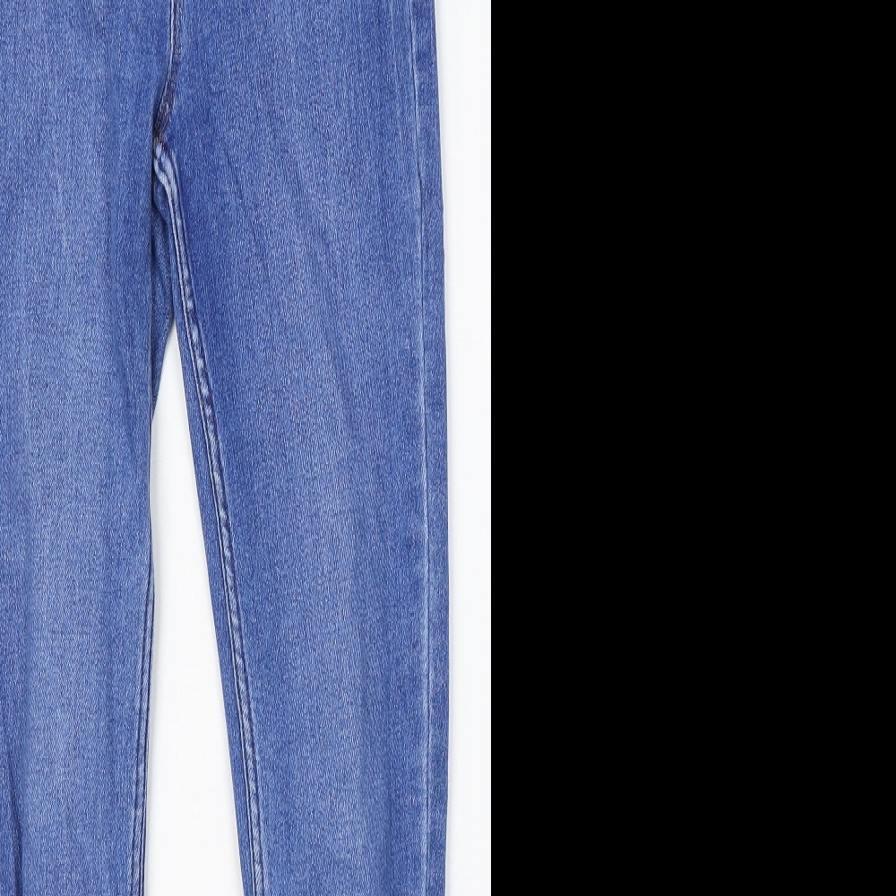 New Look Womens Blue  Cotton Skinny Jeans Size 8 L28 in Regular Button