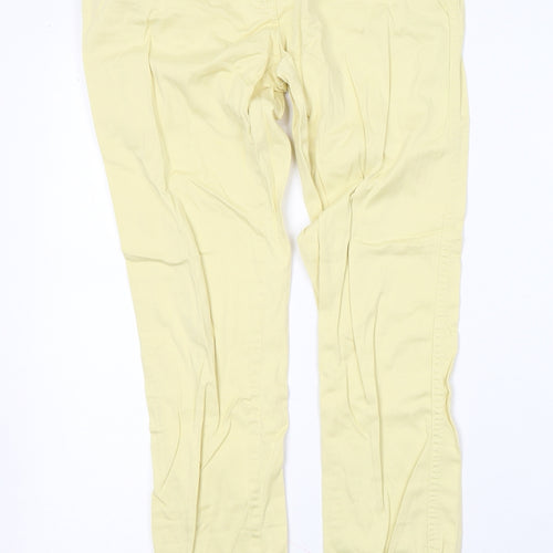 NEXT Womens Yellow  Cotton Straight Jeans Size 10 L28 in Regular Button
