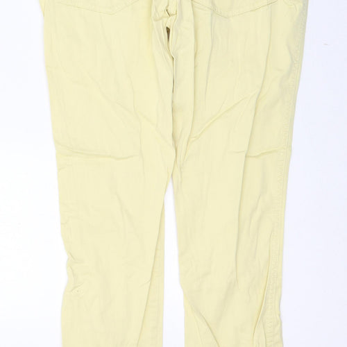 NEXT Womens Yellow  Cotton Straight Jeans Size 10 L28 in Regular Button