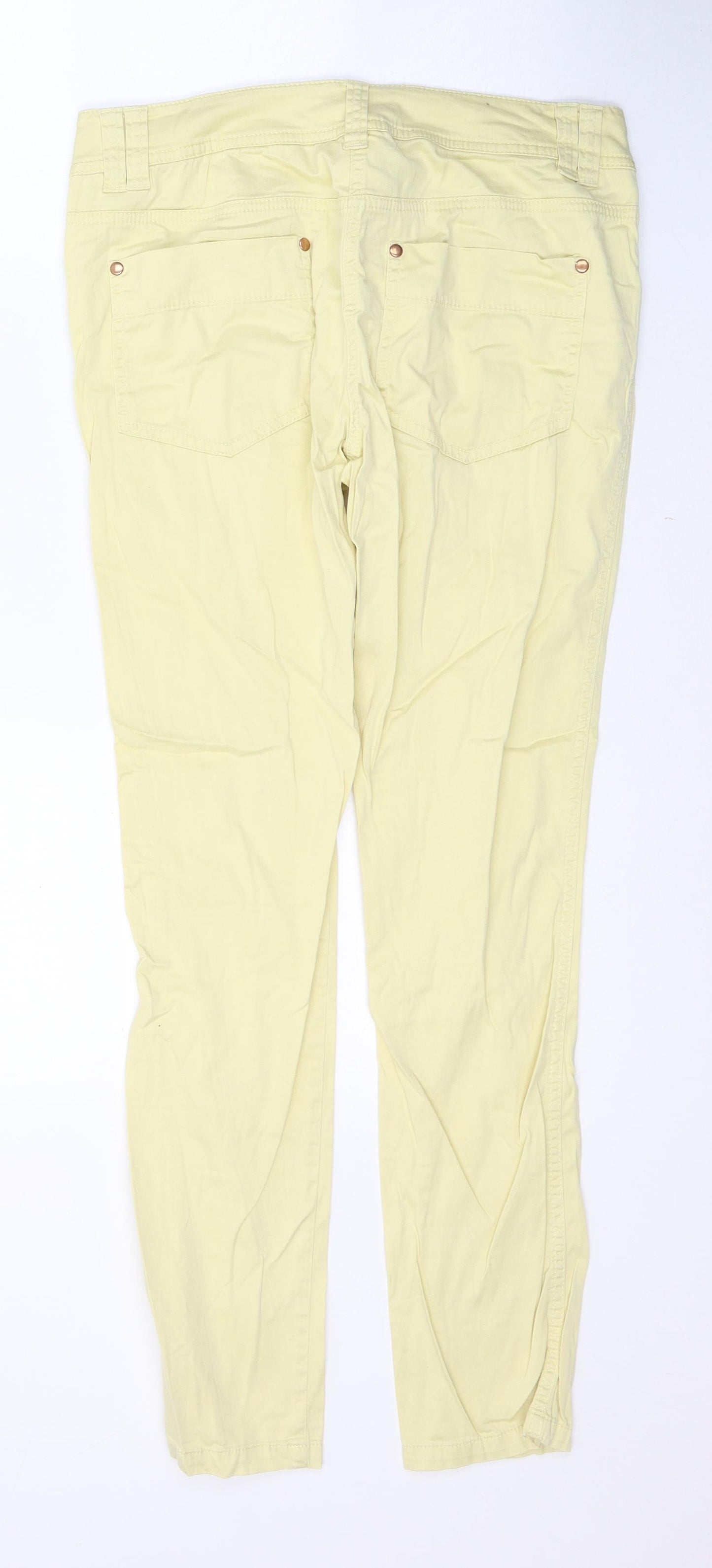 NEXT Womens Yellow  Cotton Straight Jeans Size 10 L28 in Regular Button