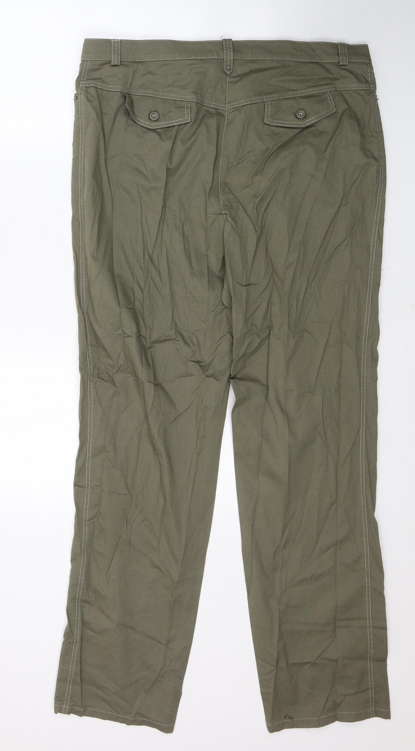 Gelco Womens Green  Cotton Straight Jeans Size 20 L32 in Regular Button