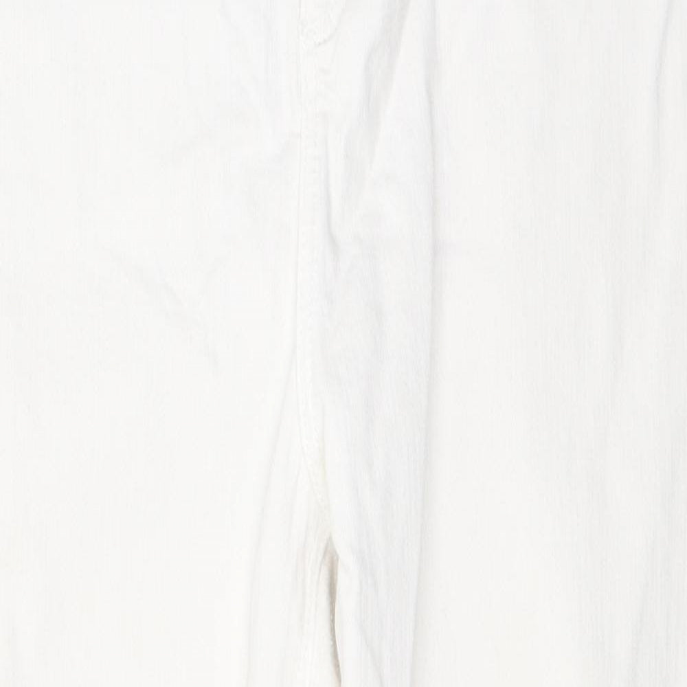 River Island Womens White  Cotton Straight Jeans Size 18 L25 in Regular Button