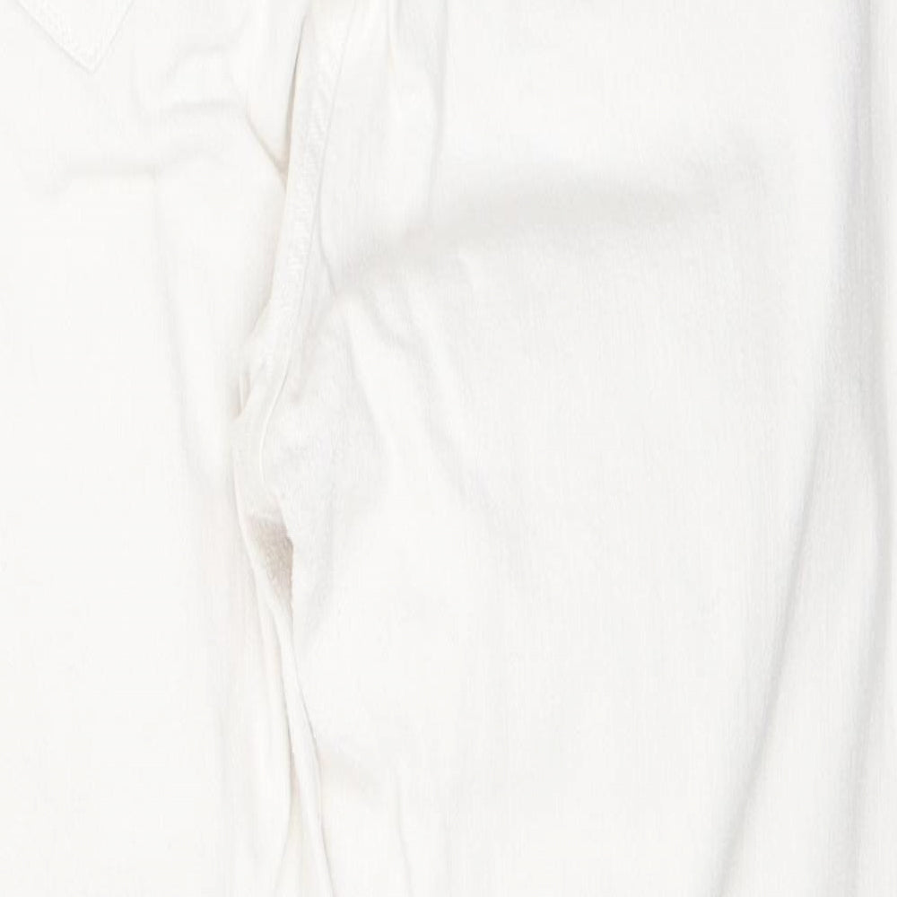 River Island Womens White  Cotton Straight Jeans Size 18 L25 in Regular Button