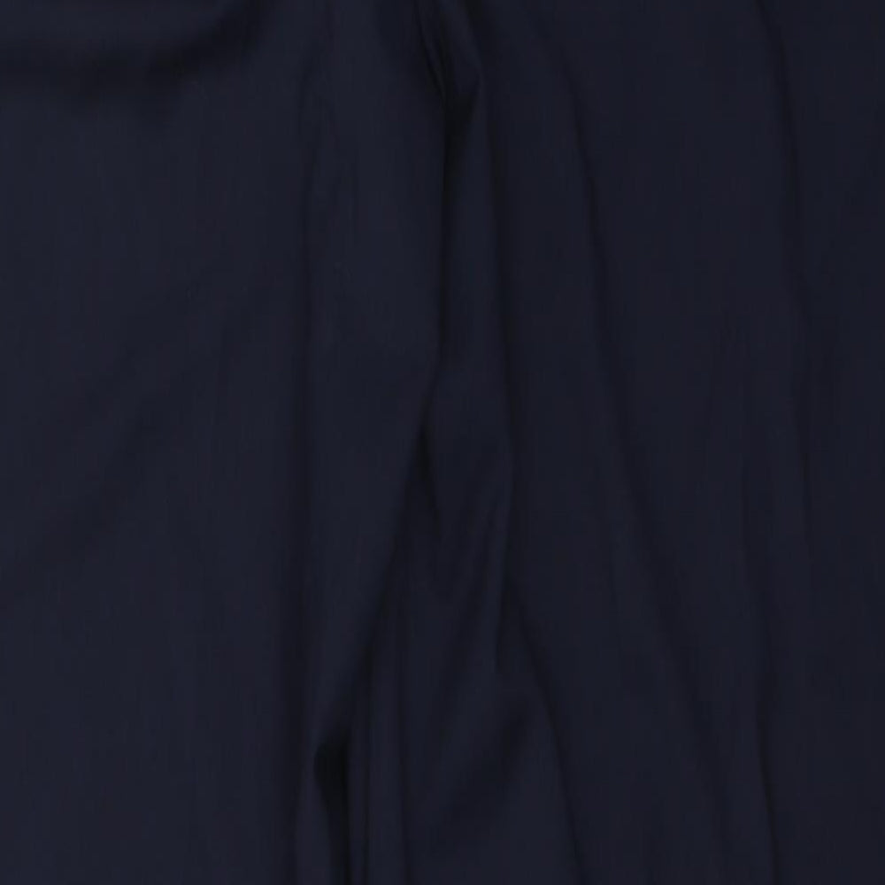 Marks and Spencer Womens Blue  Polyester Trousers  Size 18 L31 in Regular Button