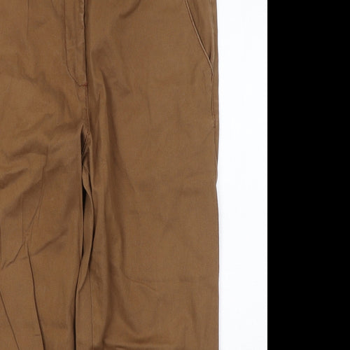 Preworn Womens Brown  Cotton Cropped Jeans Size 32 L22 in Regular Button