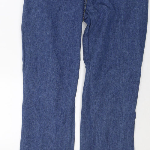 SheIn Womens Blue  Cotton Straight Jeans Size L L32 in Regular Button