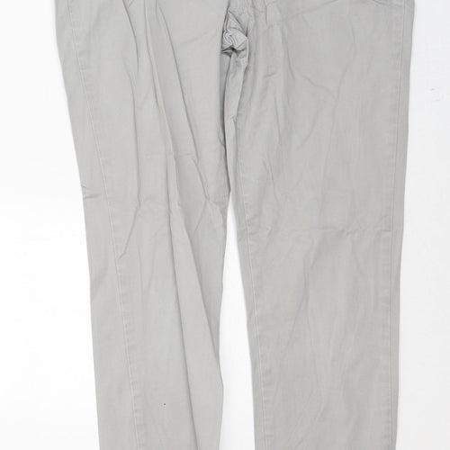 Papaya Womens Grey  Cotton Straight Jeans Size 10 L30 in Regular Button