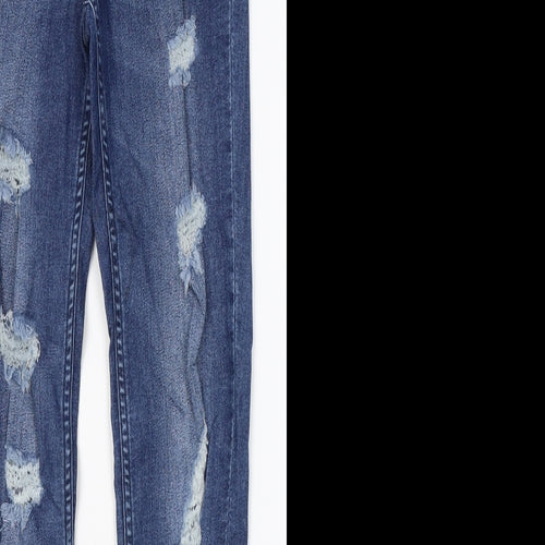 Divided by H&M Womens Blue  Cotton Skinny Jeans Size 8 L29 in Regular Button