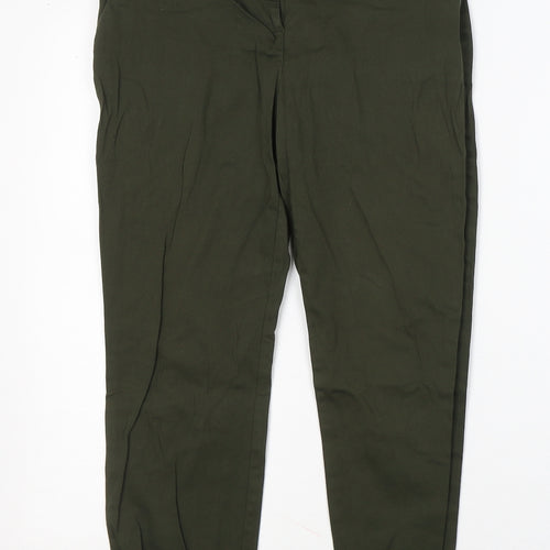 Dorothy Perkins Womens Green  Cotton Trousers  Size 8 L24 in Regular Button