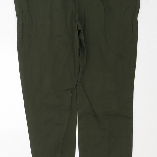 Dorothy Perkins Womens Green  Cotton Trousers  Size 8 L24 in Regular Button