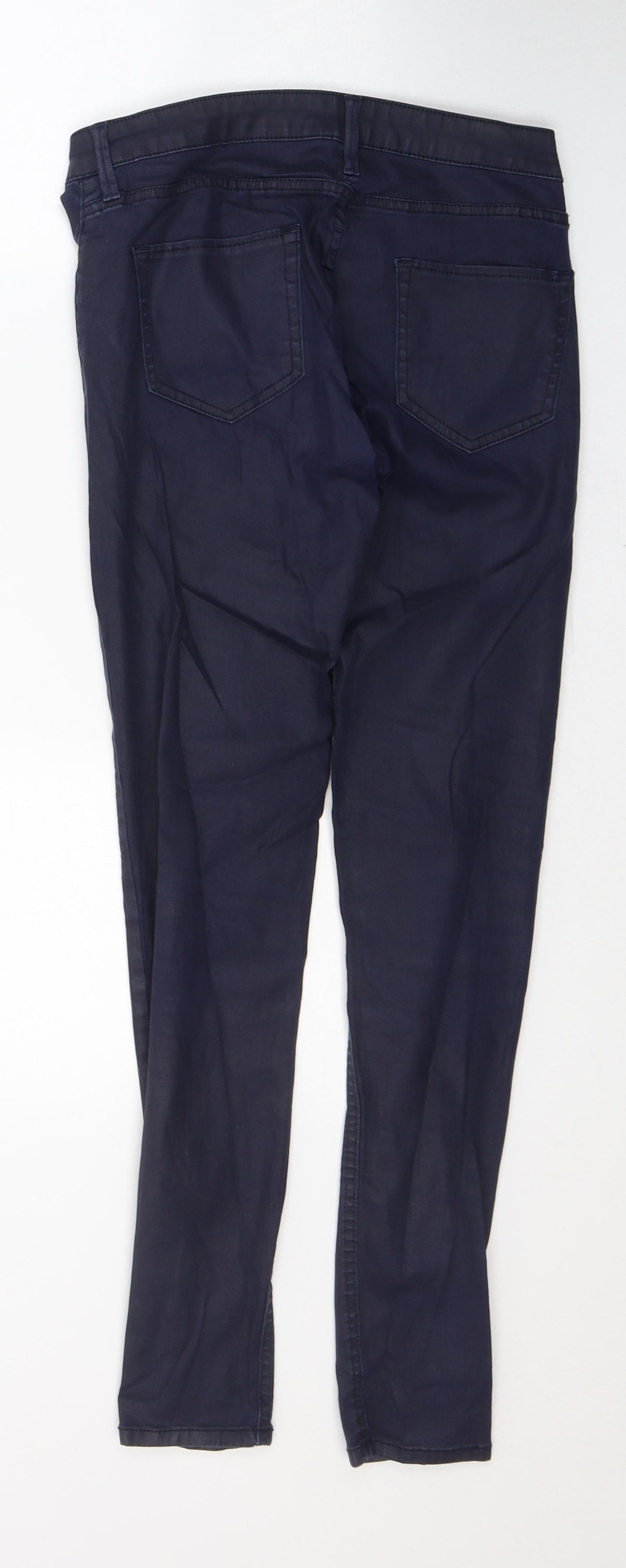 Mango Womens Black  Cotton Skinny Jeans Size 10 L28 in Regular Button