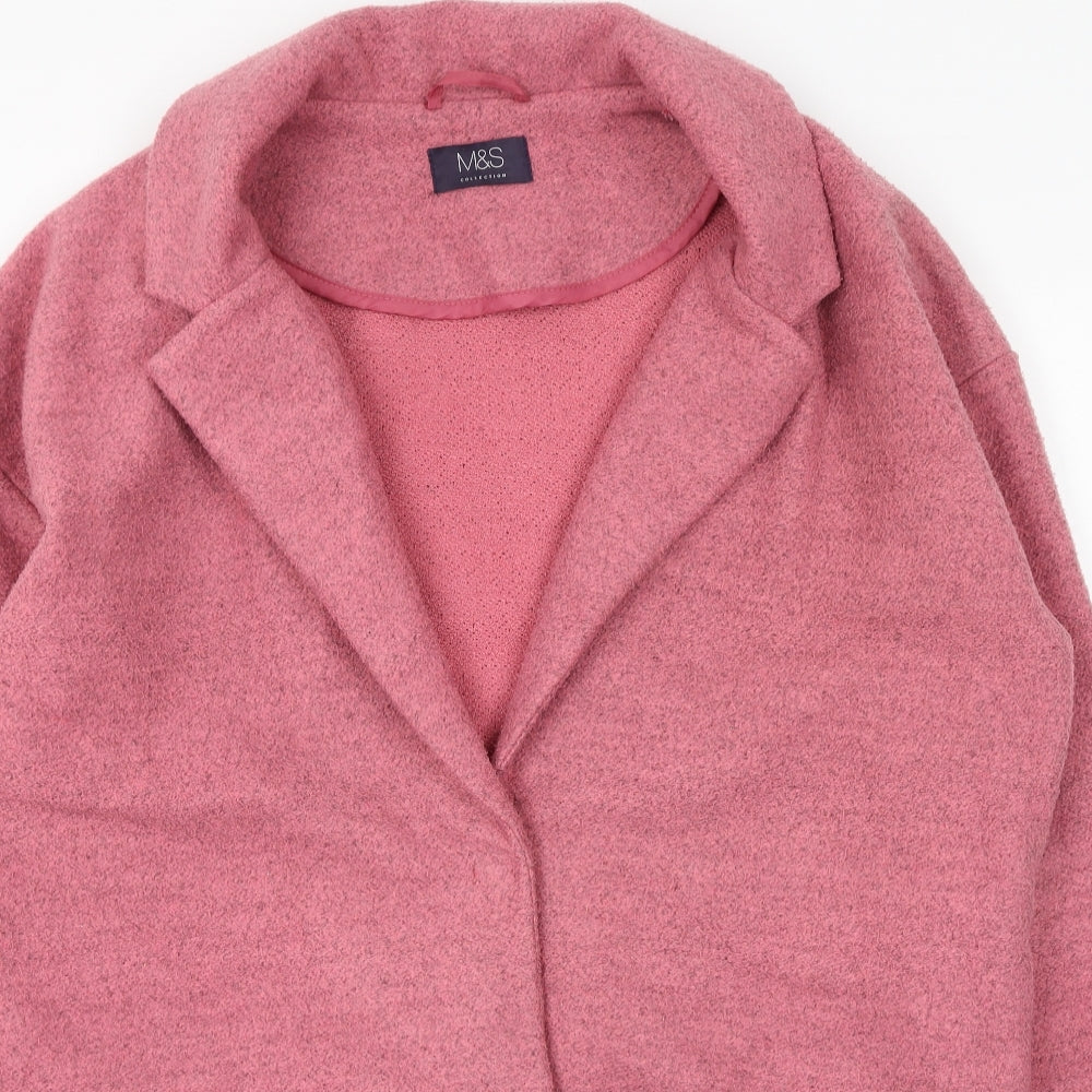 Marks and Spencer Womens Pink   Trench Coat Coatigan Size 16