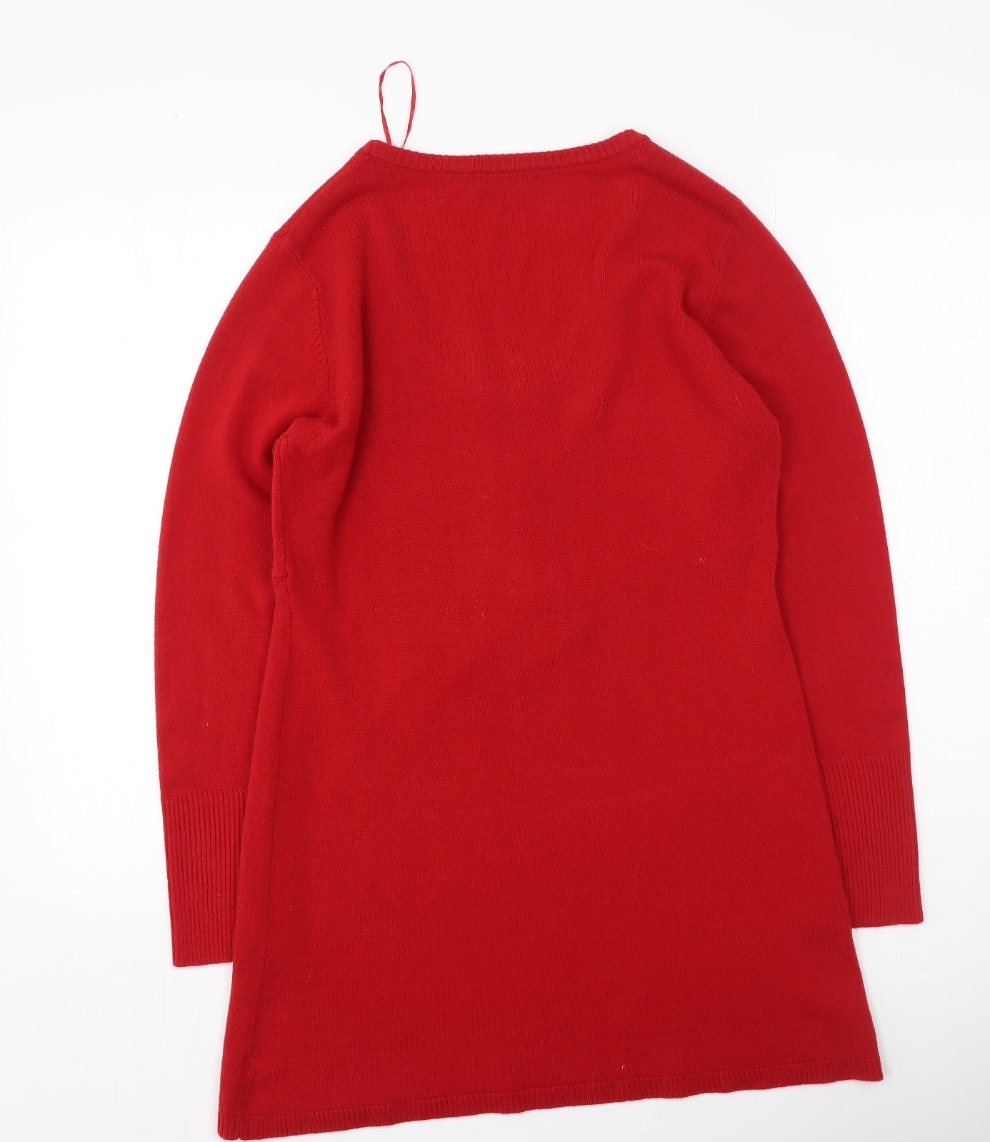 M&Co Womens Red  Acrylic Jumper Dress  Size L  Round Neck