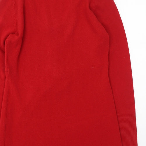 M&Co Womens Red  Acrylic Jumper Dress  Size L  Round Neck