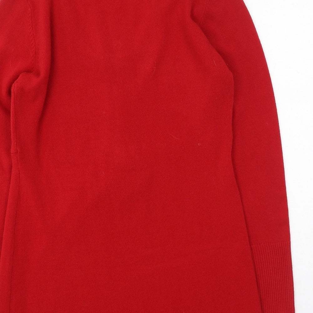 M&Co Womens Red  Acrylic Jumper Dress  Size L  Round Neck