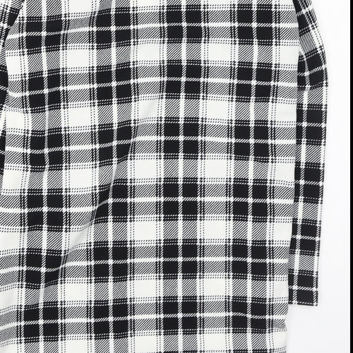 SheIn Girls Black V-Neck Plaid Viscose Cardigan Jumper Size 11-12 Years