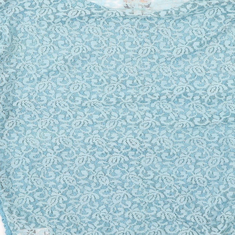Again Womens Blue Round Neck  Cotton Pullover Jumper Size L