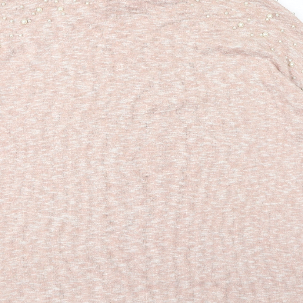 H&M Womens Pink Round Neck  Polyester Pullover Jumper Size M