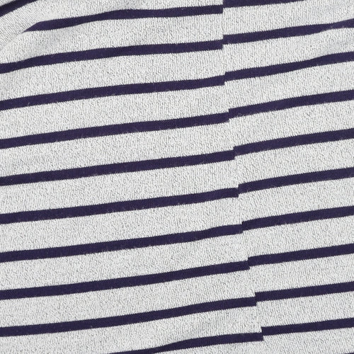 Roman Womens Grey Round Neck Striped Polyester Pullover Jumper Size L