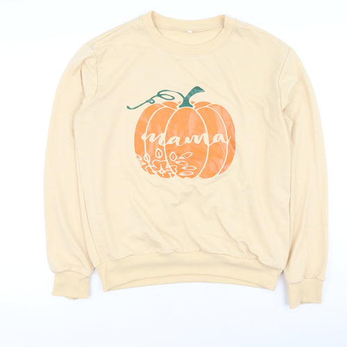 Preworn Womens Orange  Cotton Pullover Sweatshirt Size S