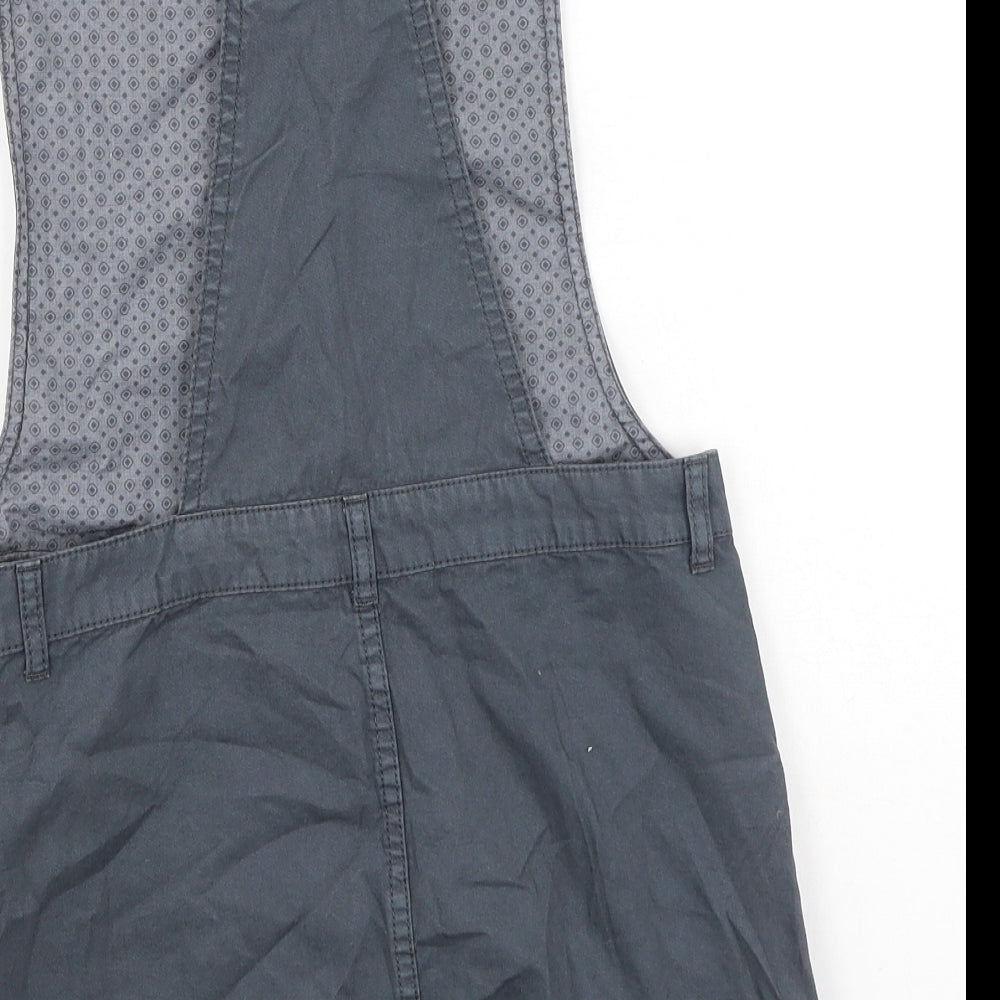 coccoo Girls Grey  Cotton Pinafore/Dungaree Dress  Size 9-10 Years  Square Neck