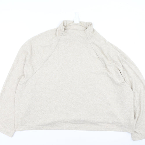 H&M Womens Beige Round Neck  Viscose Pullover Jumper Size XL