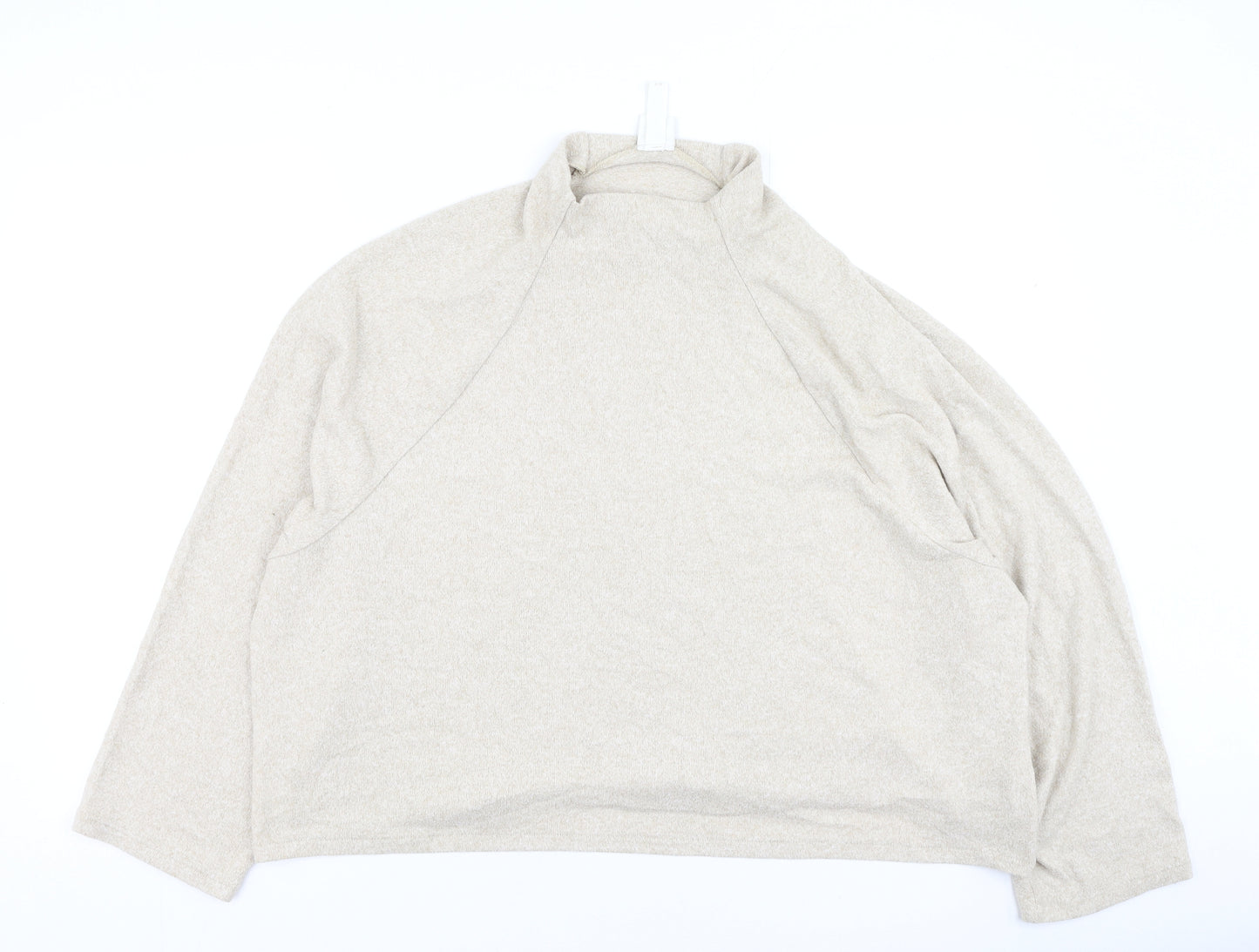 H&M Womens Beige Round Neck  Viscose Pullover Jumper Size XL