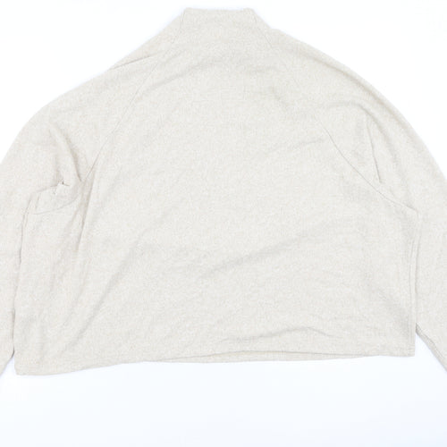 H&M Womens Beige Round Neck  Viscose Pullover Jumper Size XL
