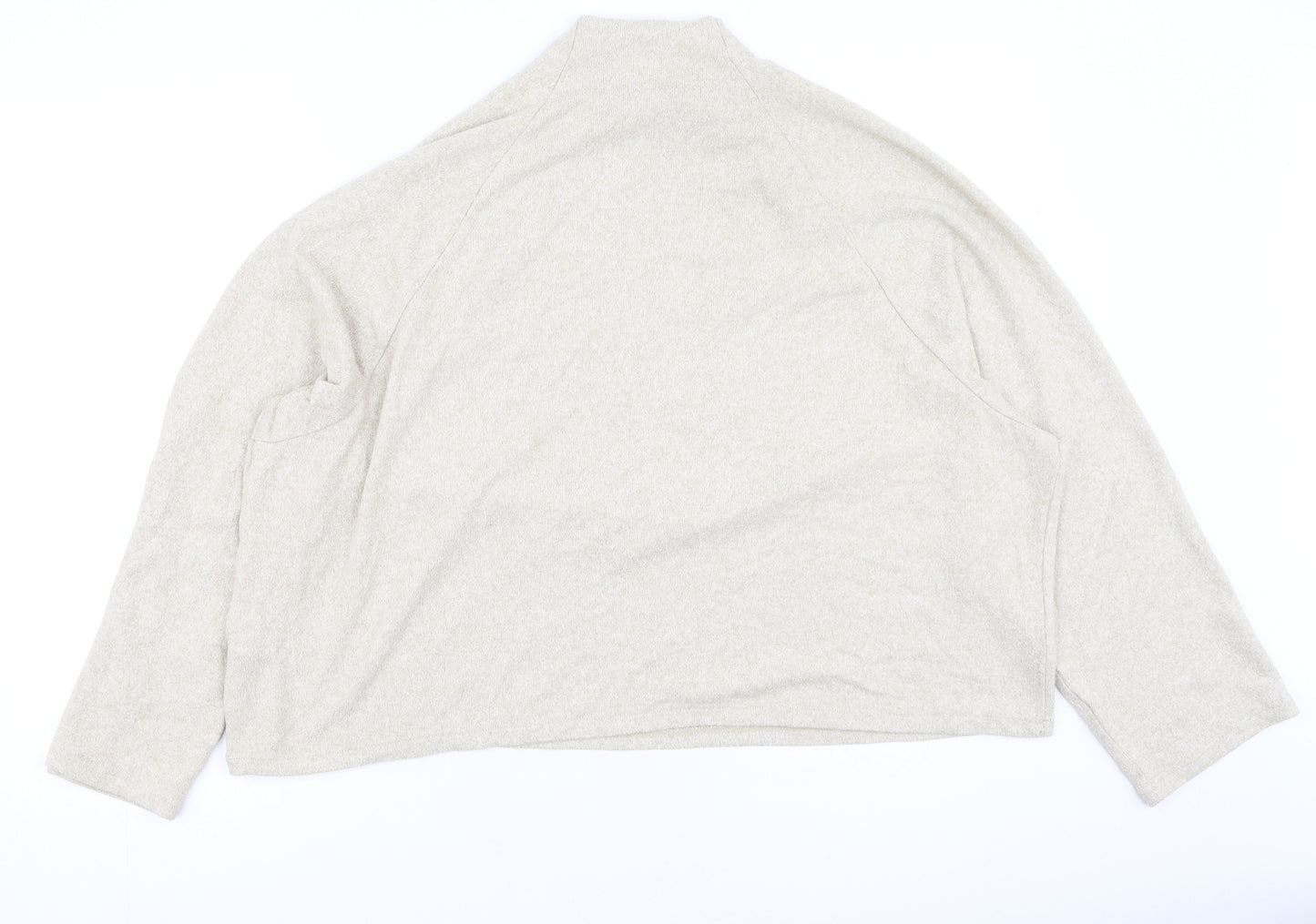 H&M Womens Beige Round Neck  Viscose Pullover Jumper Size XL
