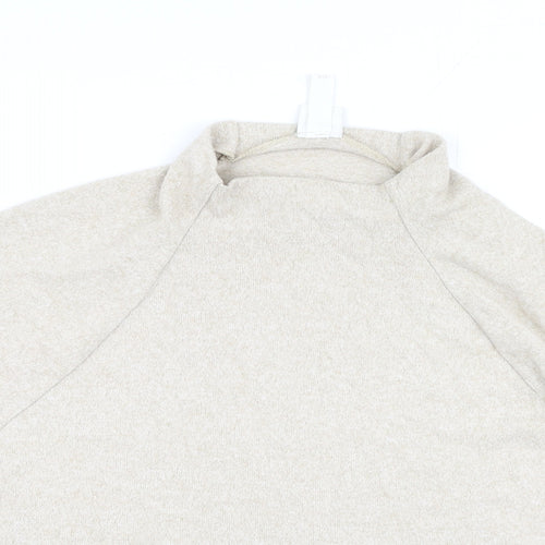 H&M Womens Beige Round Neck  Viscose Pullover Jumper Size XL
